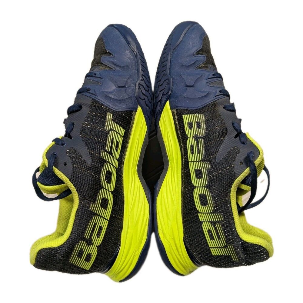 Babolat Jet Mach 2 Navy & Lime Green All Court Shoes Size 12 Excellent Condition - Picture 7 of 12